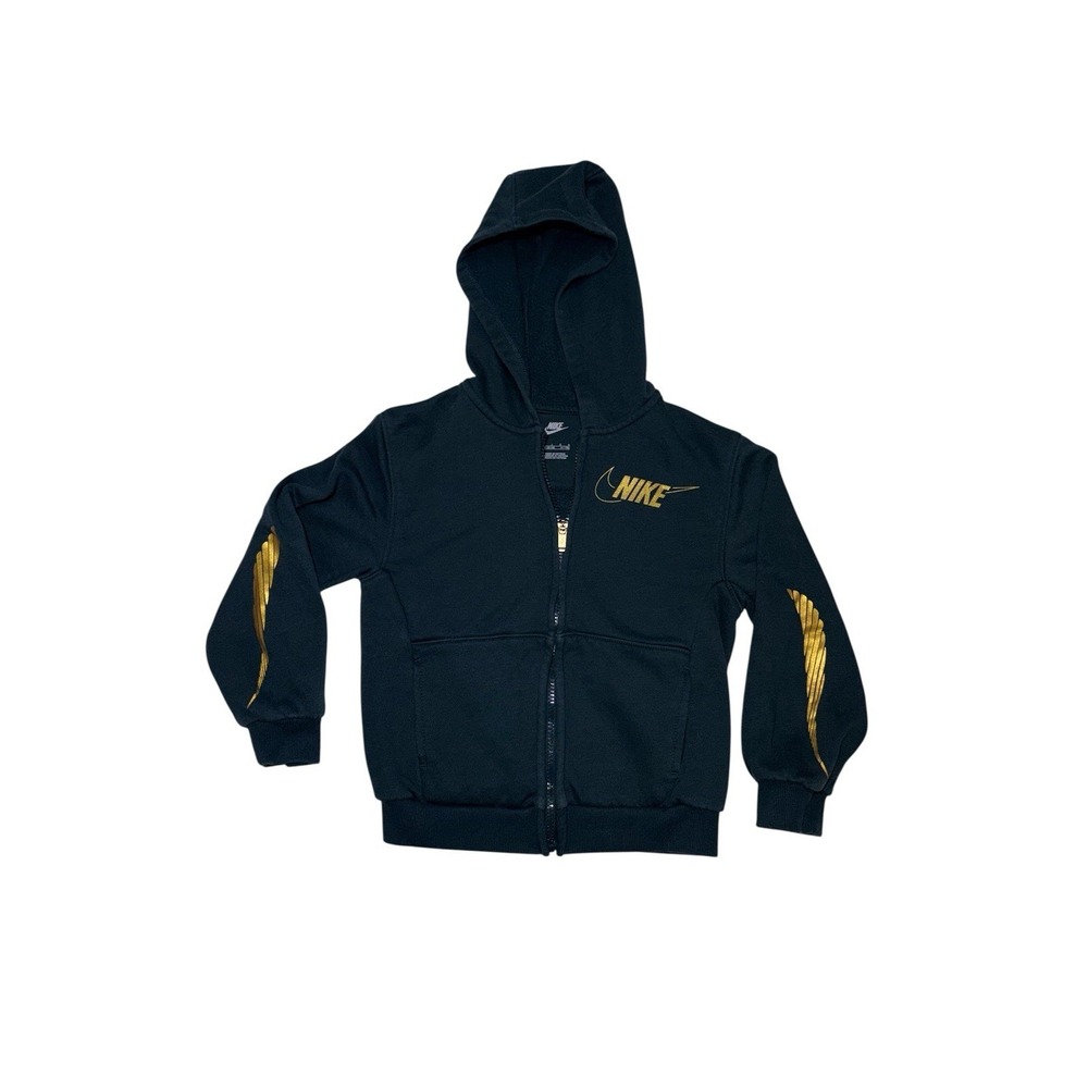Nike Kids Hoodie Dark Green Gold Full Zip Hoodie Age 6-7 Years